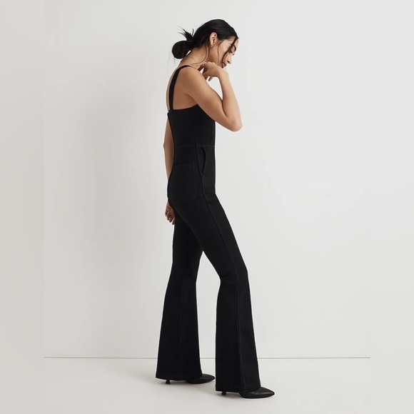 Madewell Denim Flare-Leg Jumpsuit in Bonner Wash - Picture 3 of 16